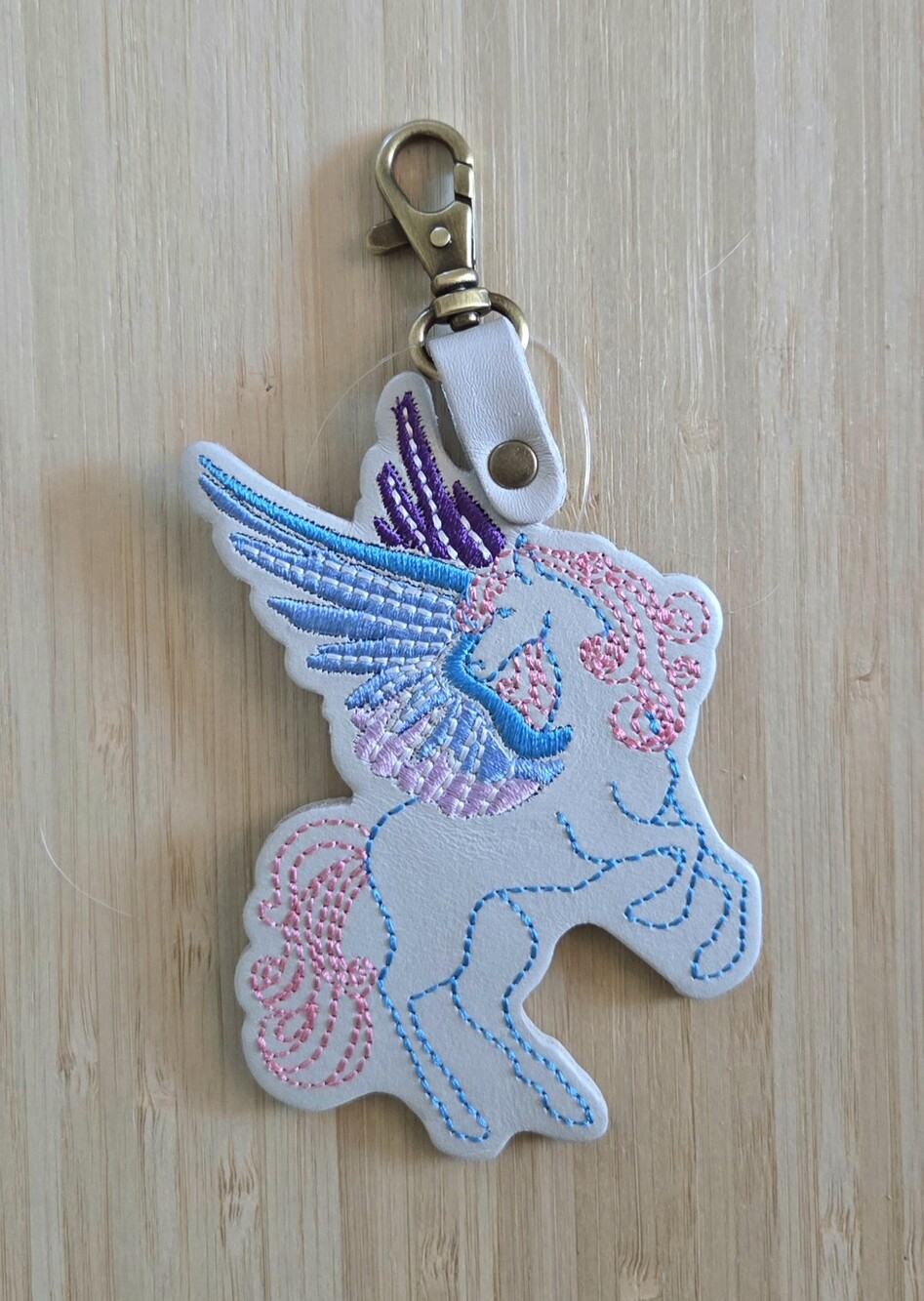 Portland Leather Pegasus Bag Charm Keychain Bagcharm in Sweet